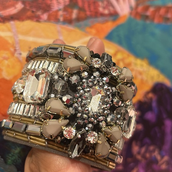 Exquisite Crystal & Beads Gold Hematite Cuff-Boutique - Picture 5 of 9